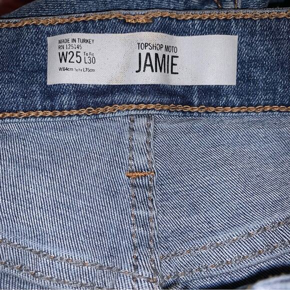 Topshop Moto Jamie high waisted side lace up jeans sz 25 - Picture 8 of 10